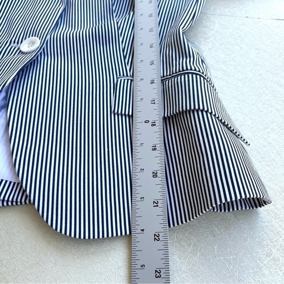 Zara Striped Blazer - Blue and White Women Size Medium - Picture 4 of 8